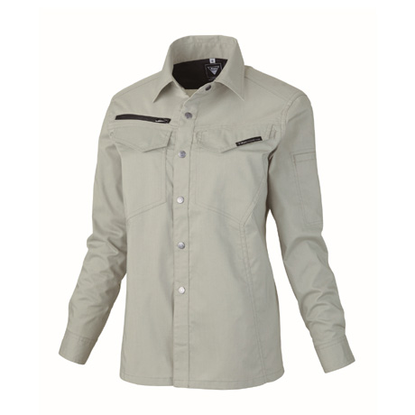 帯電防止レディス長袖シャツ【1695-XEB】 61.モスグリーン