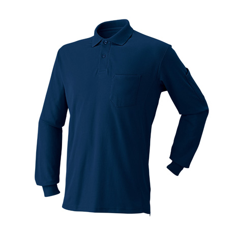 吸汗速乾長袖ポロシャツ【170015-ATK】 02.ネイビー
