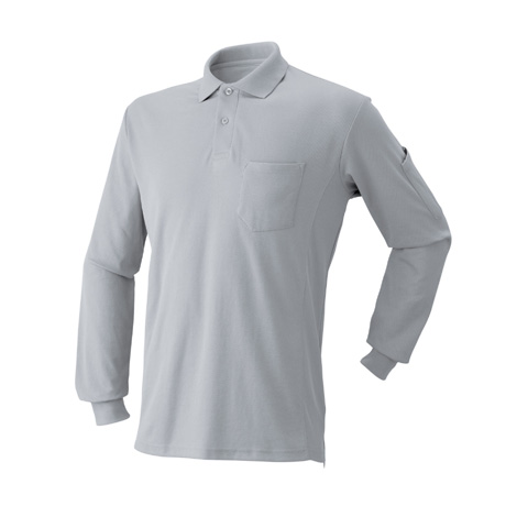 吸汗速乾長袖ポロシャツ【170015-ATK】 07.グレー