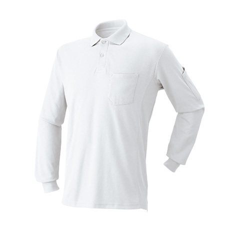 吸汗速乾長袖ポロシャツ【170015-ATK】 09.ホワイト