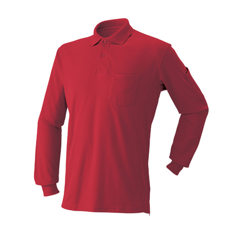 吸汗速乾長袖ポロシャツ【170015-ATK】 10.レッド