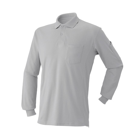 吸汗速乾長袖ポロシャツ【170015-ATK】 30.モクグレー