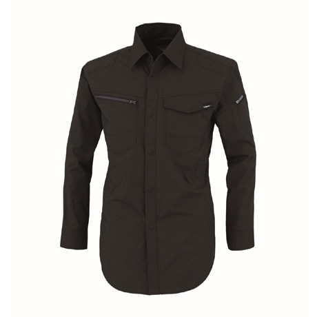 帯電防止長袖シャツ【1713-XEB】 90.クロ