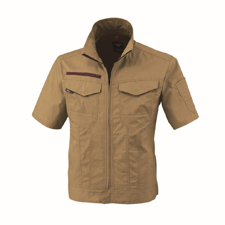 ストレッチ半袖ブルゾン【1751-XEB】 81.キャメル