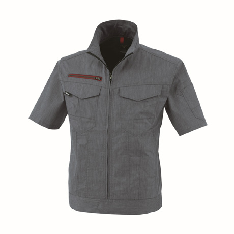 ストレッチ半袖ブルゾン【1751-XEB】 116.杢ブルー