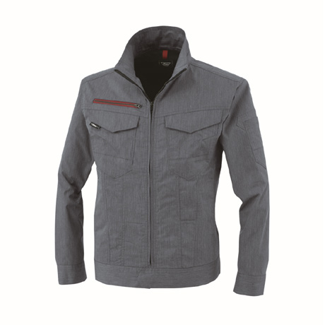 ストレッチ長袖ブルゾン【1754-XEB】 116.杢ブルー