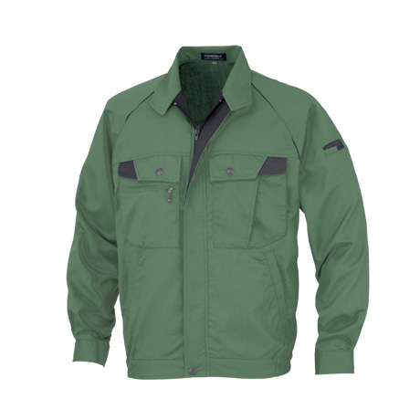 形態安定長袖ブルゾン【18002-OKH】 C2.グリーン