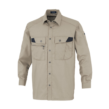 形態安定長袖シャツ【18004-OKH】 C3.ベージュ