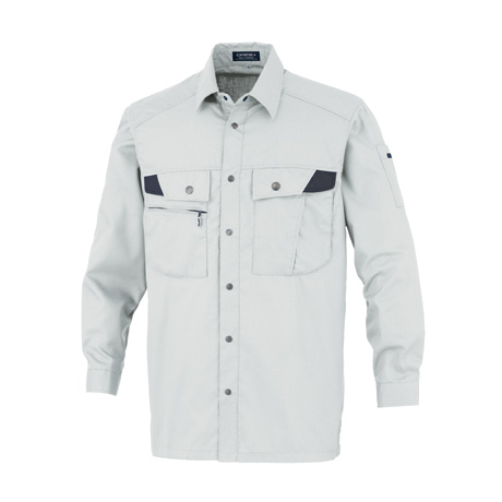 形態安定長袖シャツ【18004-OKH】 C4.シルバーグレー