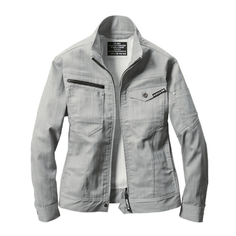 ストレッチ長袖ジャケット【1811-BAT】 5.シルバー