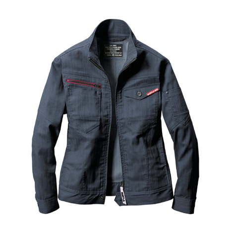 ストレッチ長袖ジャケット【1811-BAT】 45.インディゴ