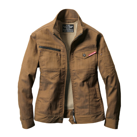 ストレッチ長袖ジャケット【1811-BAT】 62.アーバンブラウン