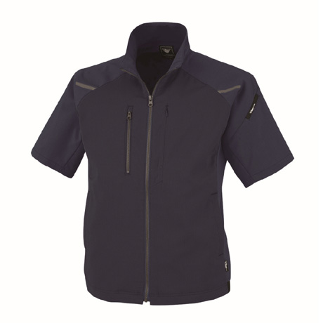 軽量カラー半袖ブルゾン【1811-XEB】 90.クロ