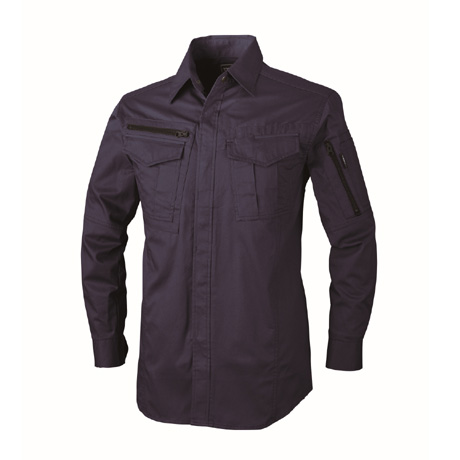 綿100％長袖シャツ【2013-XEB】 19.ディープネイビー