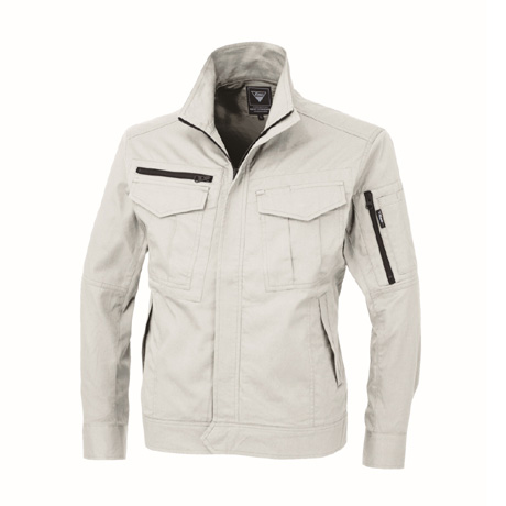 綿100％長袖ブルゾン【2014-XEB】 31.アイボリー