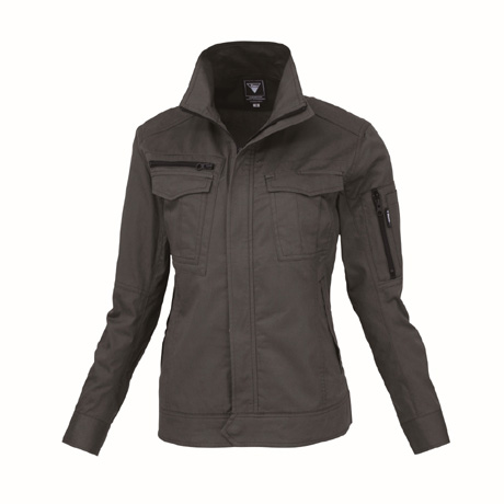 綿100％レディス長袖ブルゾン【2018-XEB】 25.チャコールグレー