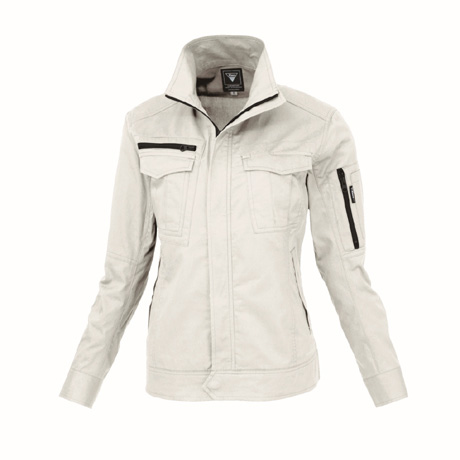 綿100％レディス長袖ブルゾン【2018-XEB】 31.アイボリー