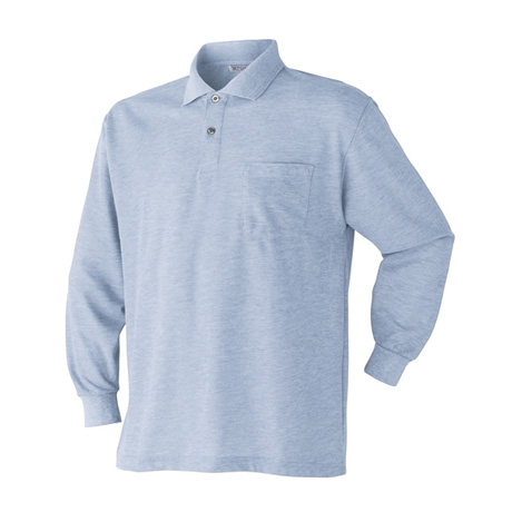 胸ポケット付き長袖ポロシャツ【202015-ATK】 22.ライトパープル