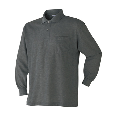 胸ポケット付き長袖ポロシャツ【202015-ATK】 52.チャコールグレー
