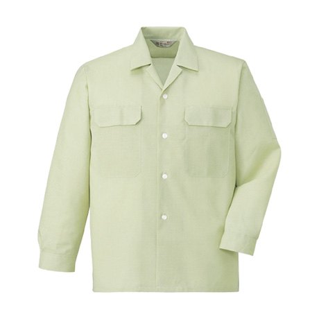 エコ製品制電清涼長袖オープンシャツ【2155-JIC】 C039.アースグリーン