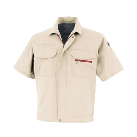 麻混半袖ブルゾン【22011-OKH】 C2.アイボリー