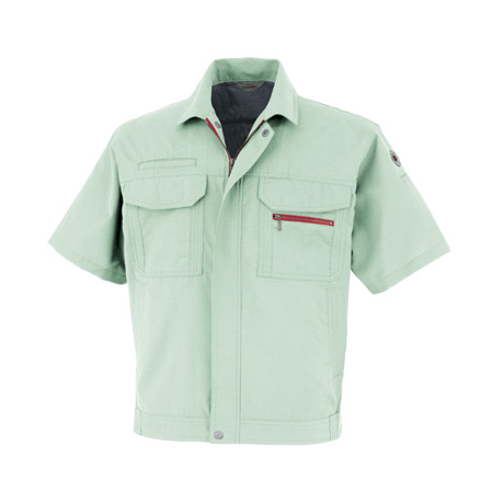 麻混半袖ブルゾン【22011-OKH】 C4.アースグリーン