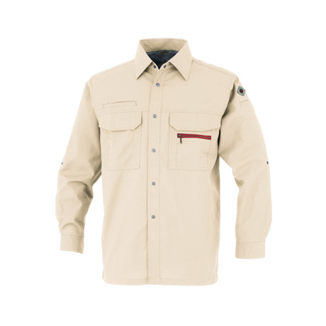 麻混長袖シャツ【22014-OKH】 C2.アイボリー