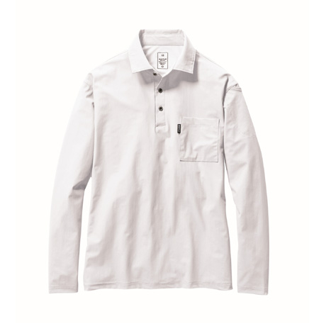 消臭加工長袖ポロシャツ【235-BAT】 29.ホワイト