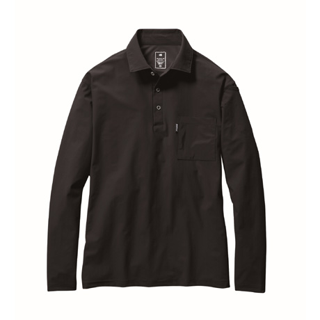 消臭加工長袖ポロシャツ【235-BAT】 35.ブラック