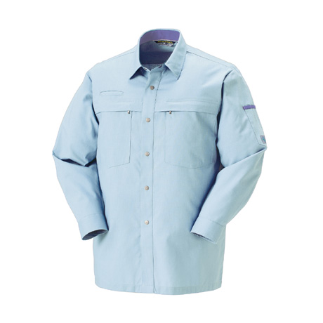 エコ素材長袖シャツ【25370-KRO】 19.サックス