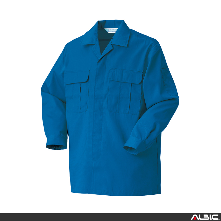 制電長袖開衿比翼シャツ【25373-KRO】 商品写真