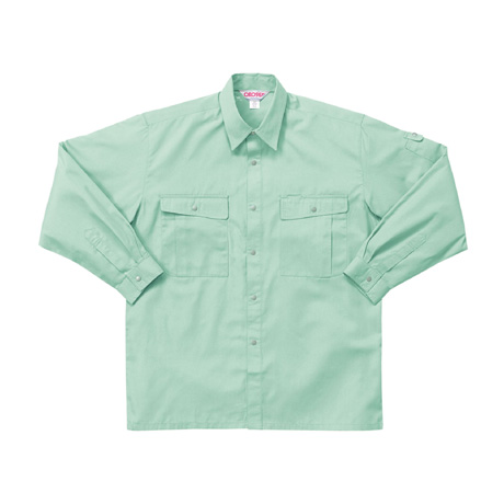 制電長袖シャツ【2540-KRO】 89.ライトグリーン