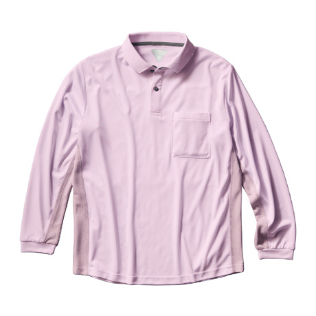 吸汗速乾長袖ポロシャツ【25475-KRO】 72.ピンク