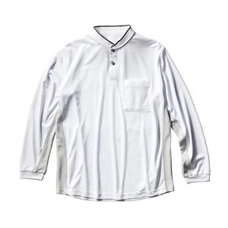 吸汗速乾長袖ポロシャツ【25475-KRO】 90.ホワイト