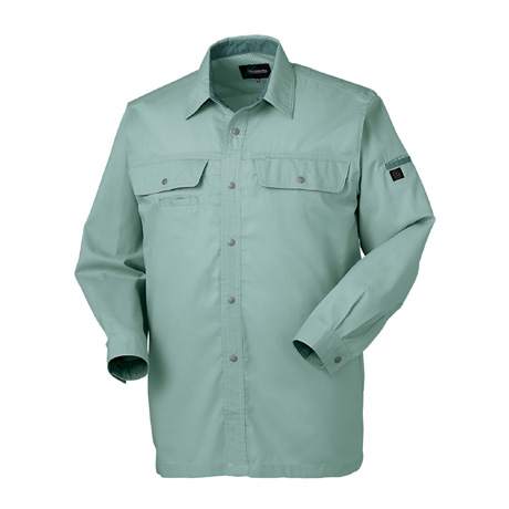 制電長袖シャツ【25486-KRO】 89.アースグリーン