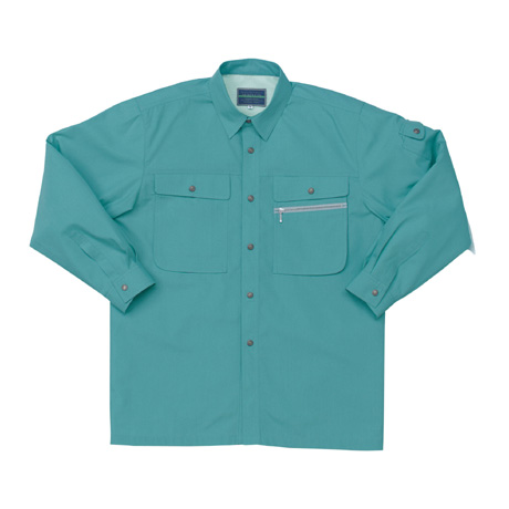 リサイクル素材長袖シャツ【25488-KRO】 85.グリーン