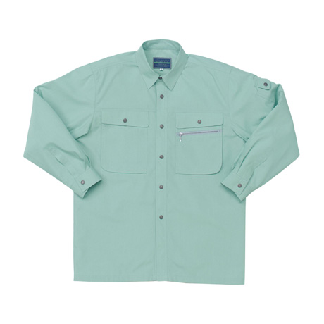 リサイクル素材長袖シャツ【25488-KRO】 89.アースグリーン