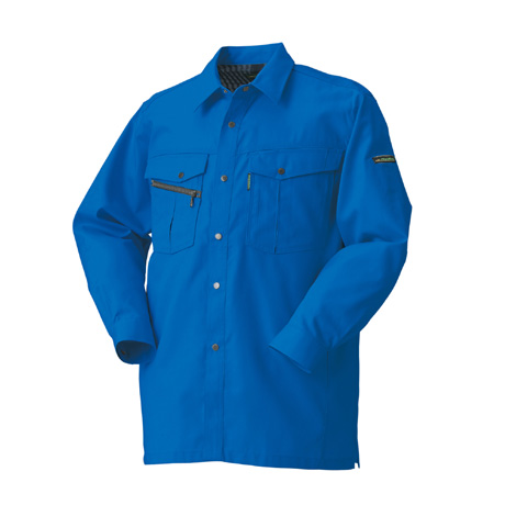 形状記憶長袖シャツ（脇スリット）【25580-KRO】 10.ブルー