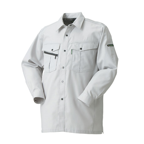 形状記憶長袖シャツ（脇スリット）【25580-KRO】 40.シルバー