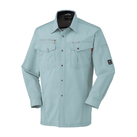 長袖シャツ【25593-KRO】 85.パウダーグリーン
