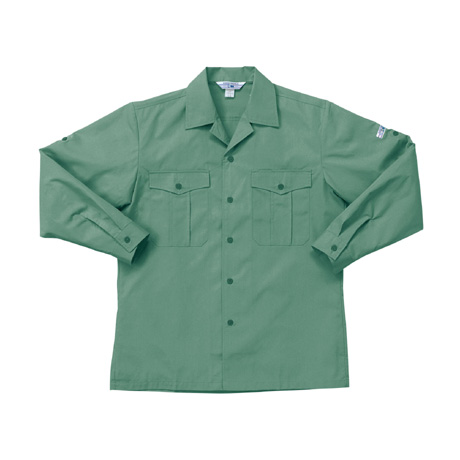 抗菌防臭長袖開衿シャツ【2561-KRO】 80.ジェードグリーン