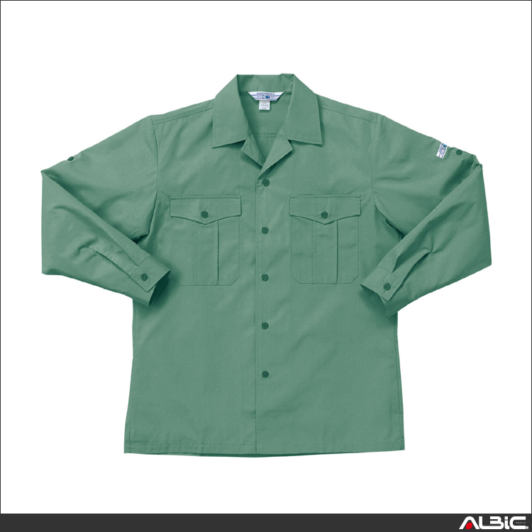 抗菌防臭長袖開衿シャツ【2561-KRO】 商品写真