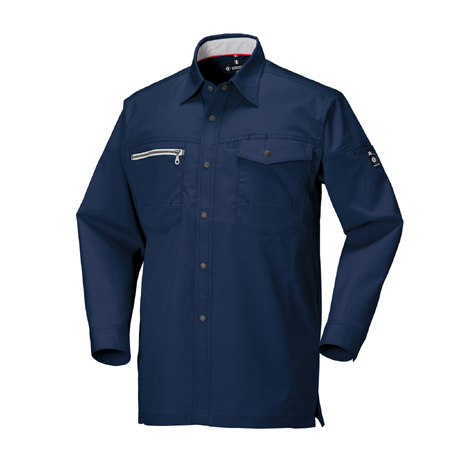 吸汗速乾長袖シャツ【25671-KRO】 11.ネイビー