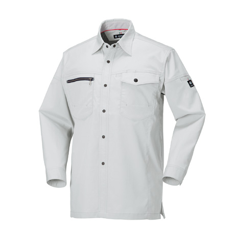 吸汗速乾長袖シャツ【25671-KRO】 40.シルバー