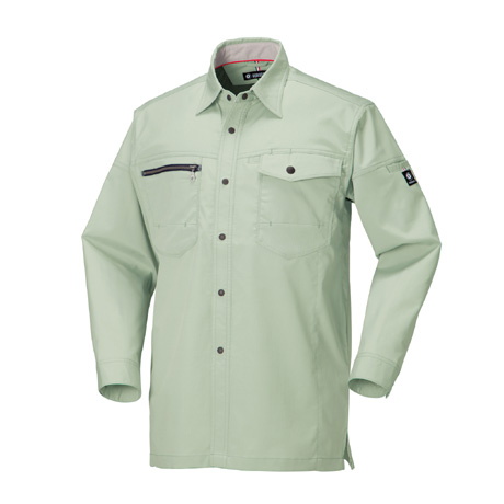 吸汗速乾長袖シャツ【25671-KRO】 89.アースグリーン