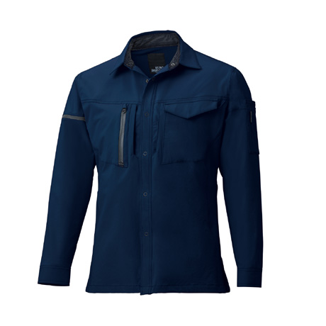 360°ストレッチ長袖シャツ【25674-KRO】 11.ネイビー