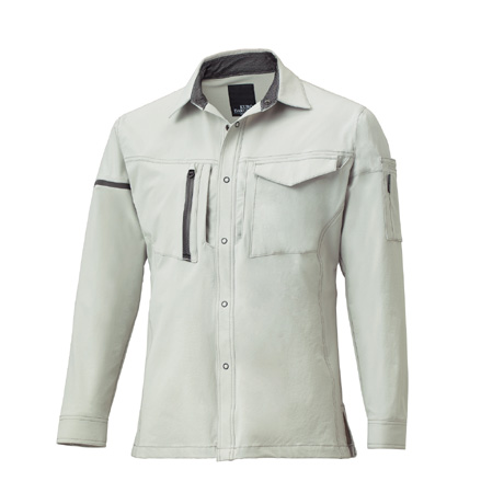 360°ストレッチ長袖シャツ【25674-KRO】 40.シルバー