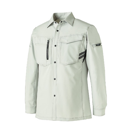 T-8118帯電防止作業服長袖シャツ【25680-KRO】 40.シルバー