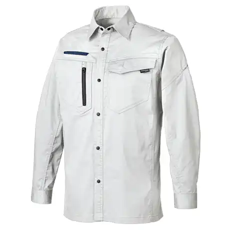 作業服 長袖シャツ シルバー 【25684-KRO】 