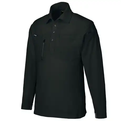 作業服 長袖ポロシャツ ブラック 【25686-KRO】 